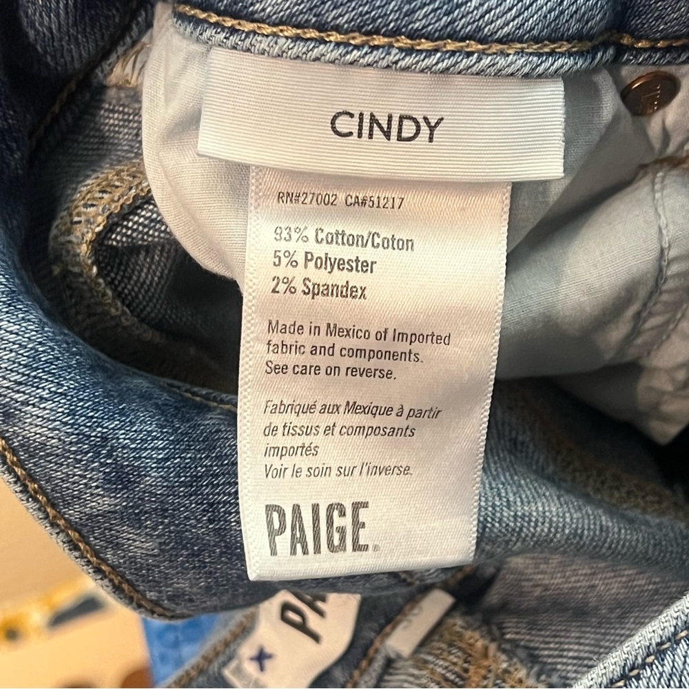 Paige Cindy Mel Destroyed hem Jeans Straight Size 30 - Picture 10 of 14